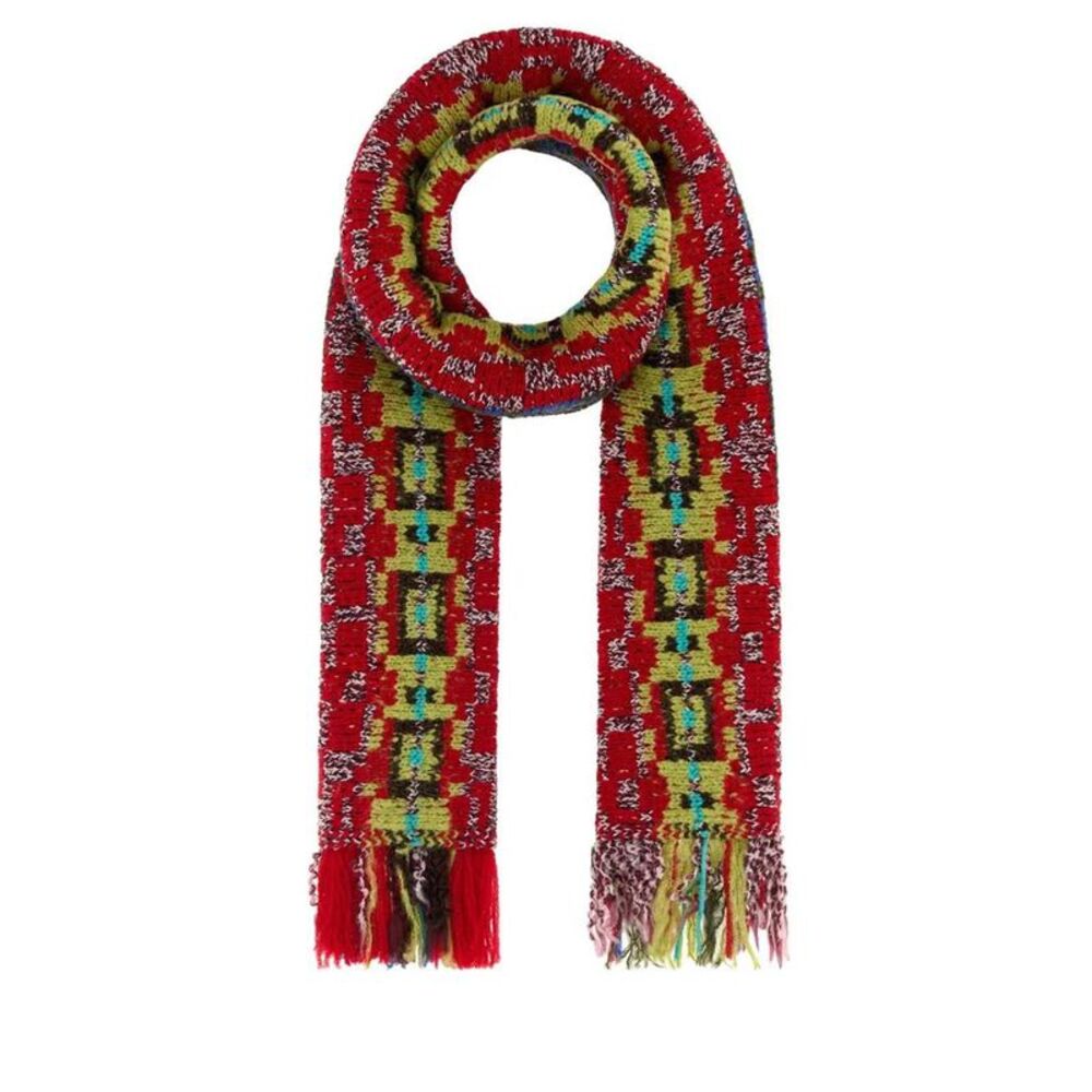 Dries Van Noten Men Jacquard Wool Scarf